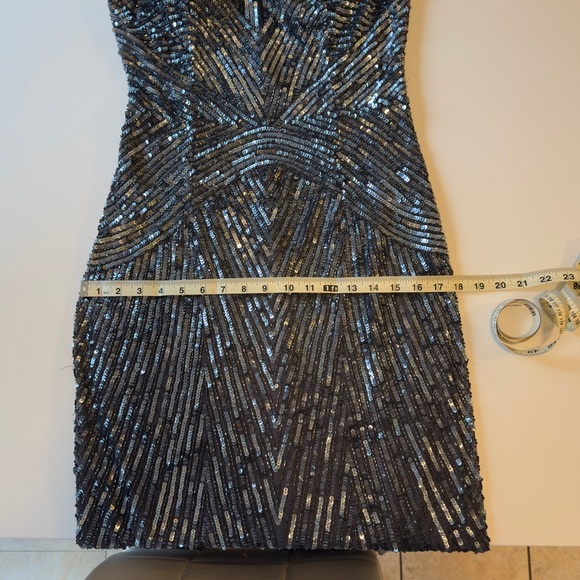 Aida Mattox Sequin Evening Gown, Silk Chiffon Overlay, 6 - Picture 7 of 10